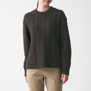 MUJI Women’s Yak Blend Wool Cable Sweater - S